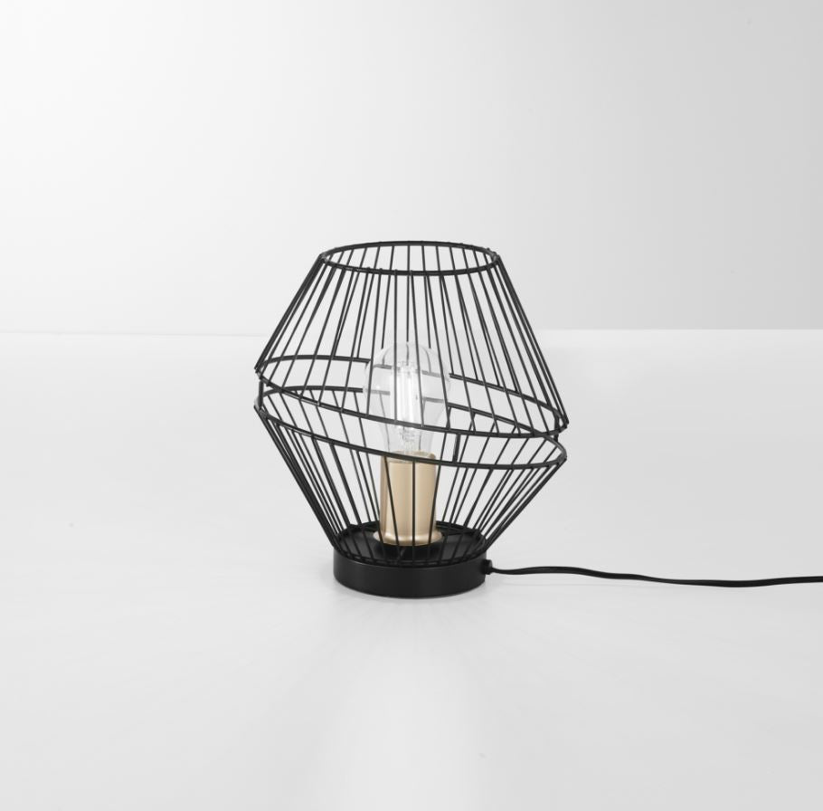 Lume forma gabbietta in metallo nero finitura oro satinato 1XE27 non incl. D.25 cm KIKO Lume forma gabbietta in metallo nero finitura oro satinato 1XE27 non incl. D.25 cm KIKO